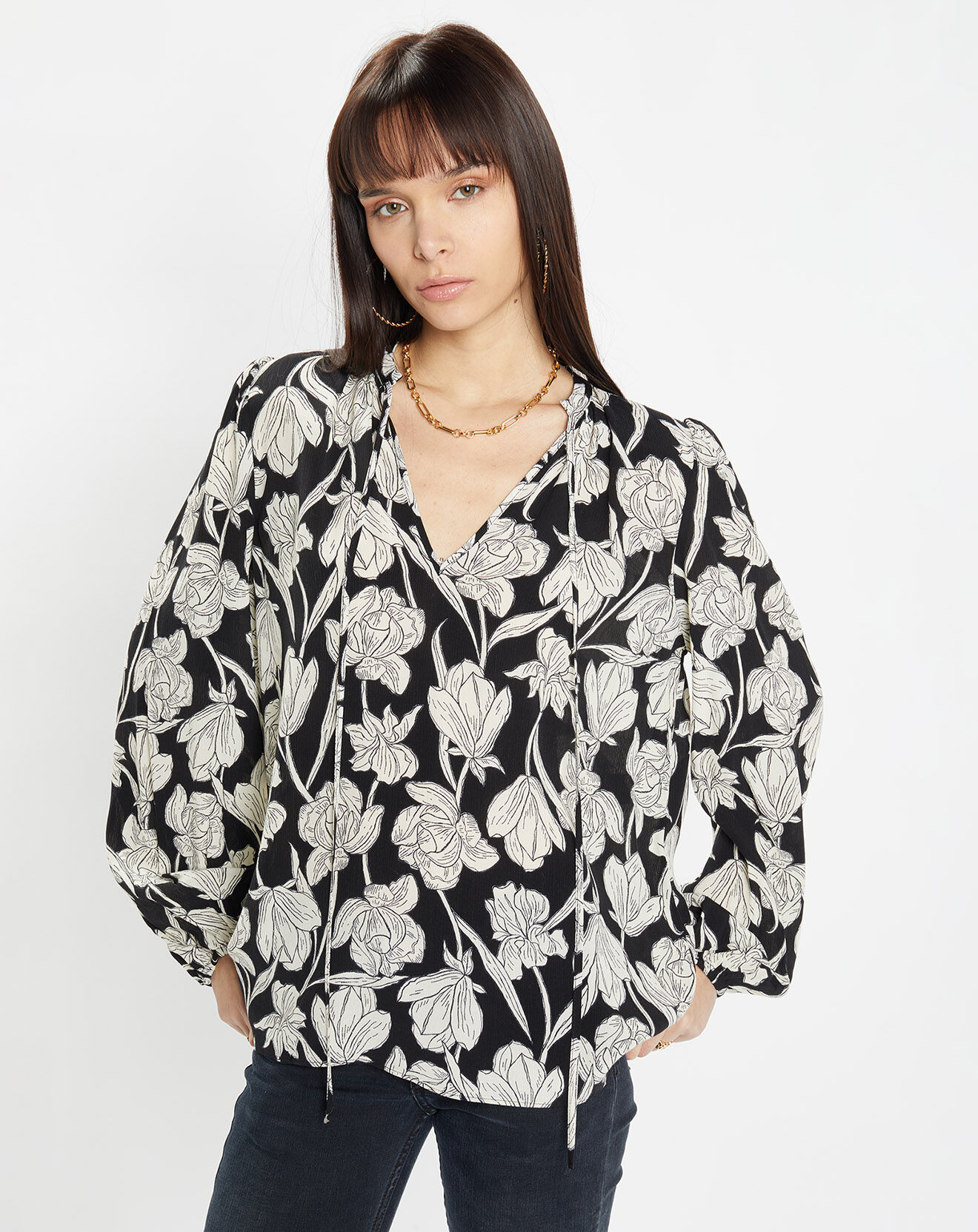 Zapa Blouse Balina imprimée noire