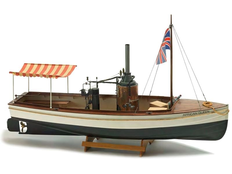 Billing Boats Bausatz Dampfschiff African Queen, 740 mm 1:1 Dampfschiff Modellbausatz mit Dampfmaschinen-Attrappe
