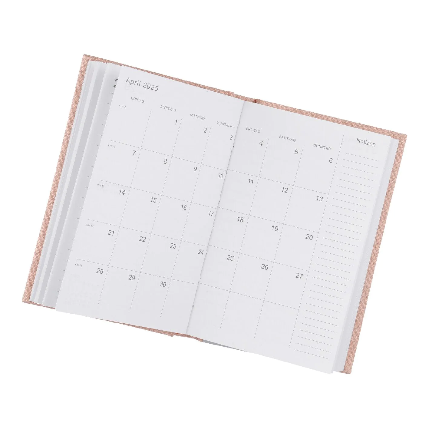 Kalender Textil, A6, peach