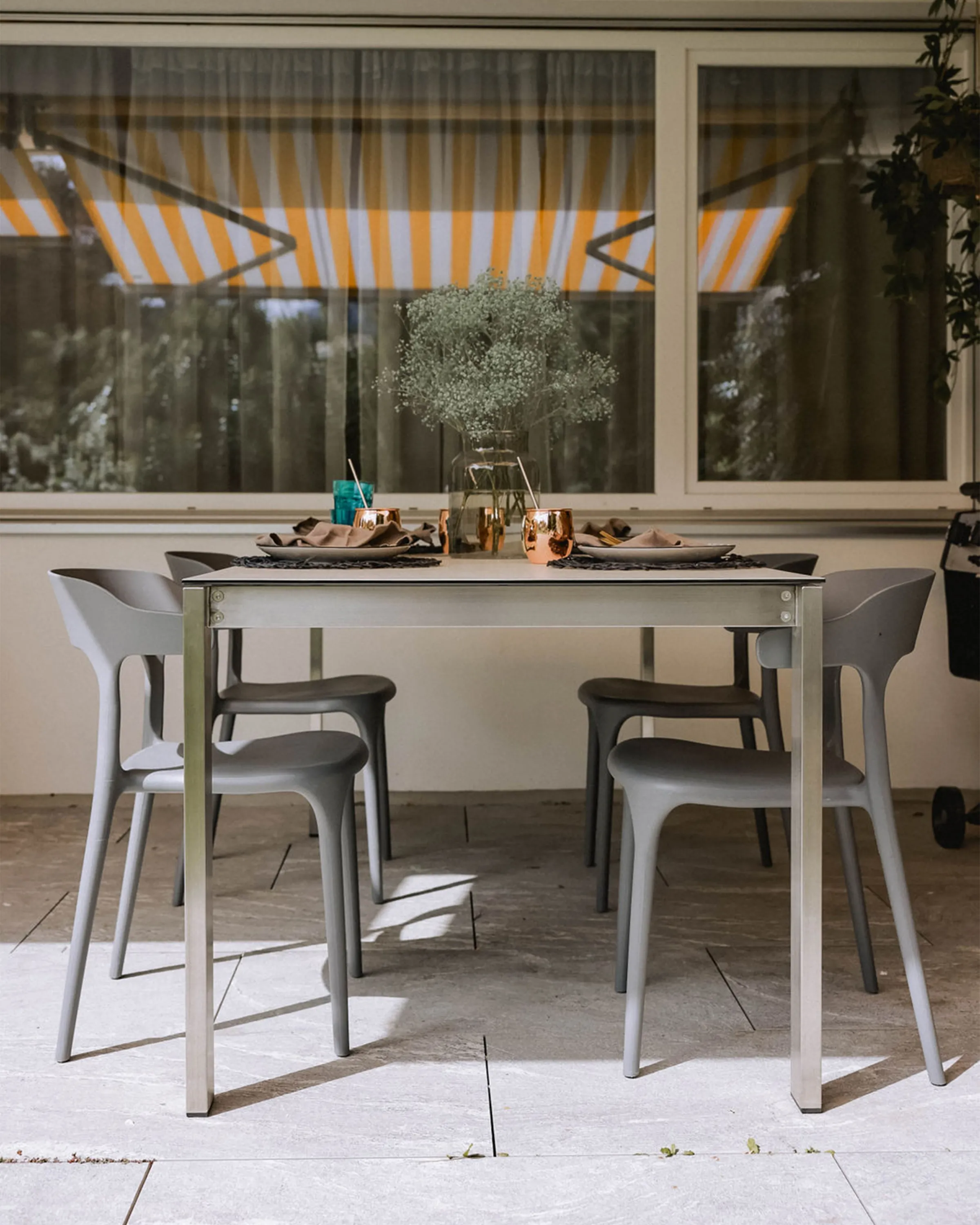 Tuin eettafel COSOLETO 180 cm 90 cm Glas Wit