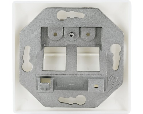 Keystone aansluitdoos, hoekcontactdoos, inbouw, 2x RJ45-aansluiting, wit, Schwaiger NKSD2 532