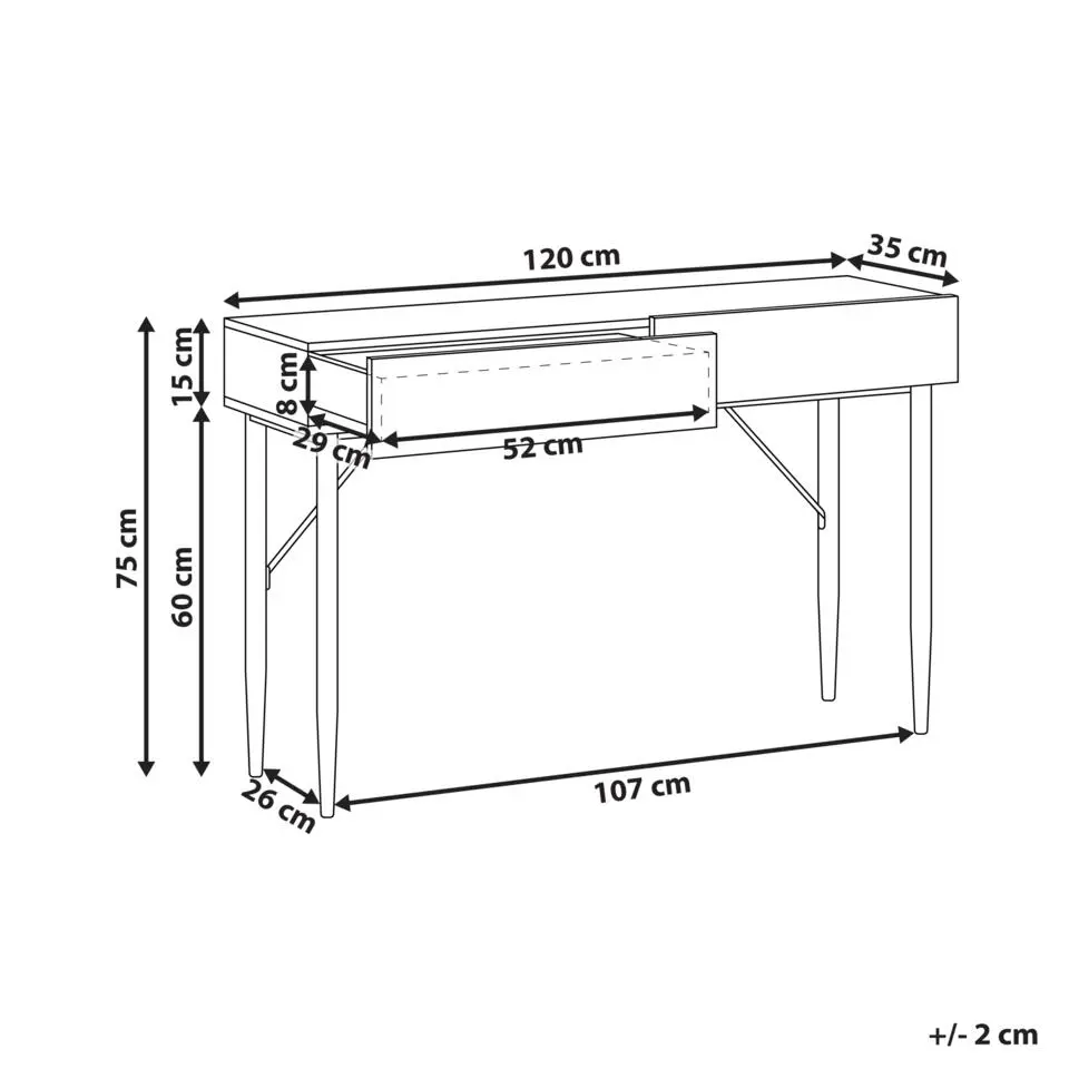 BLYTHE - Consoletafel - Zwart/Bruin - MDF
