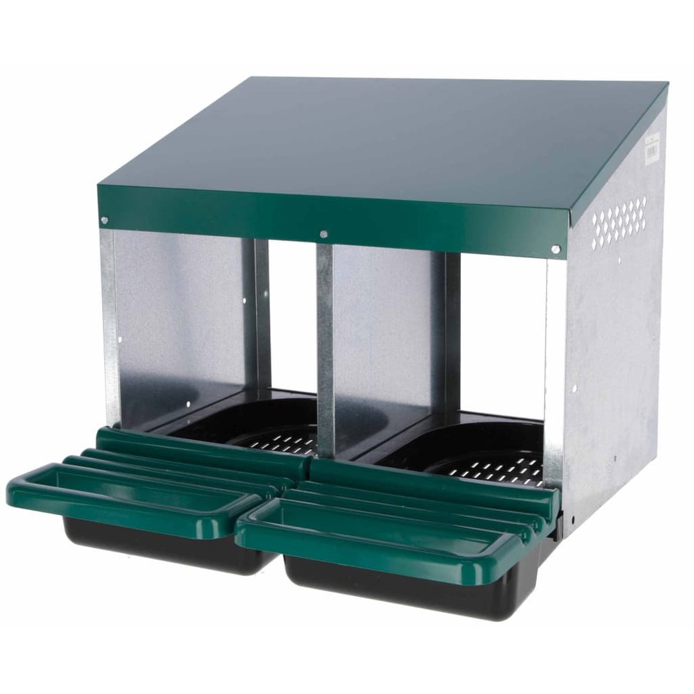 Double nid de ponte de poules 53 x 52 x 43,5 cm plastique vert
