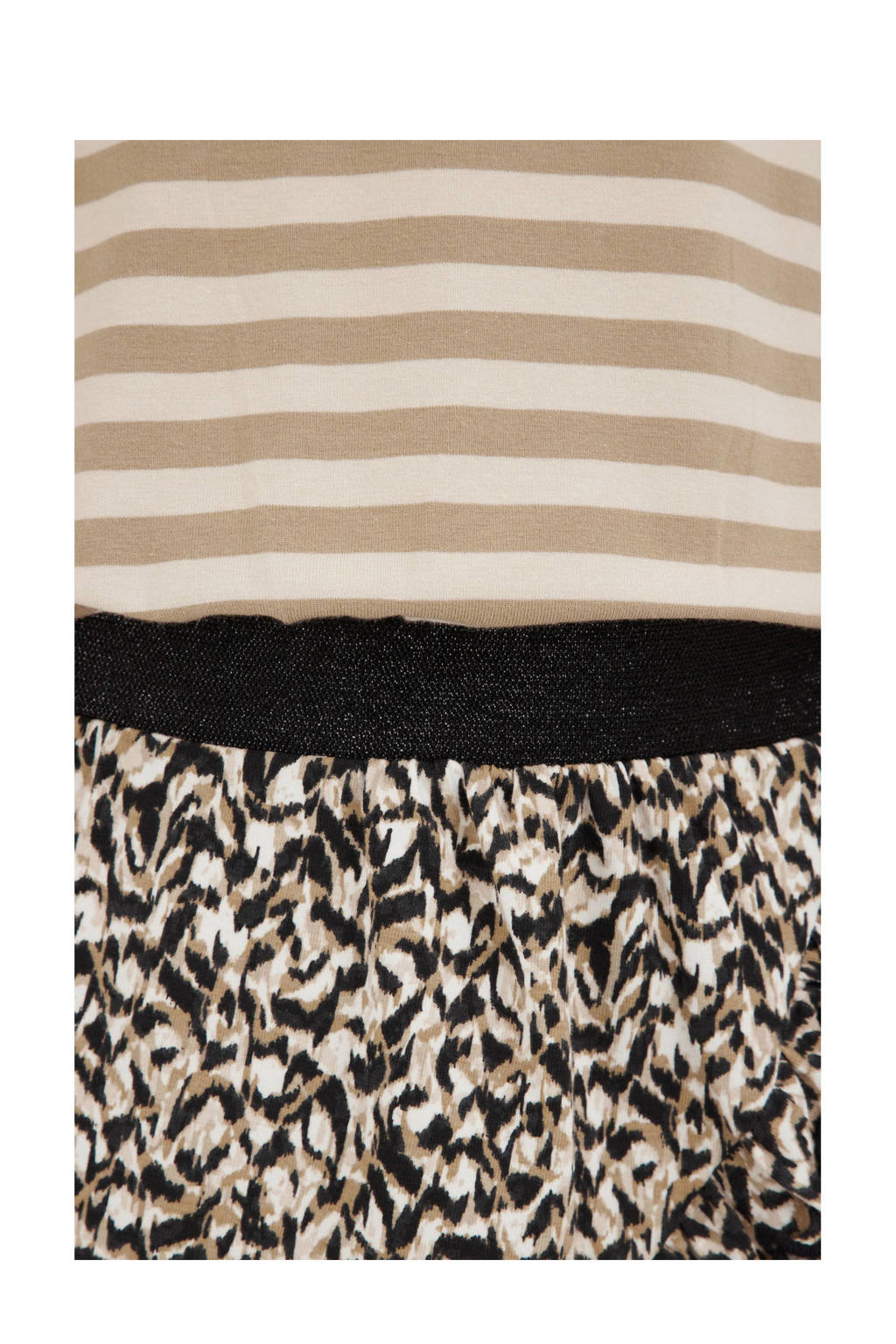 WE Fashion jurk met all over print beige/multicolor