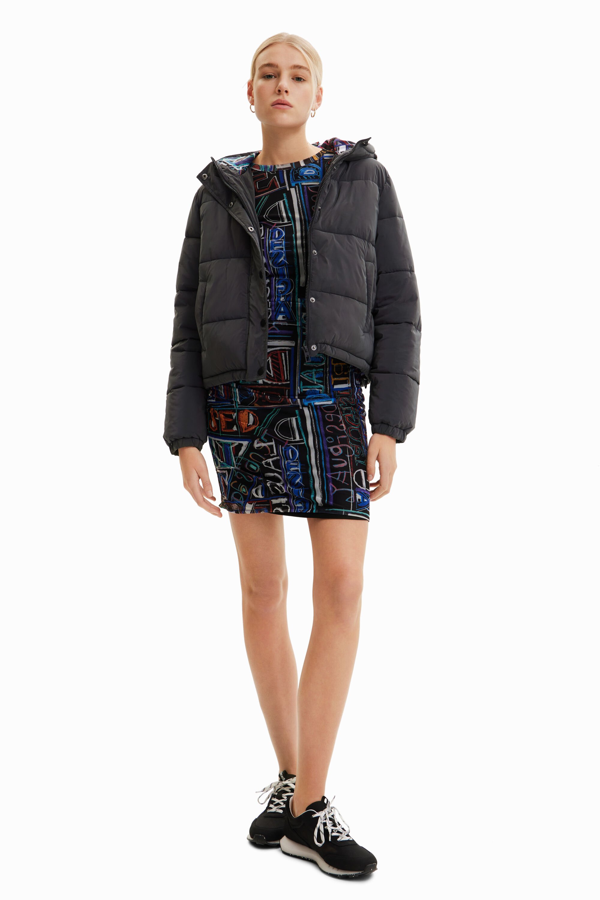 Blouson court matelassé moiré