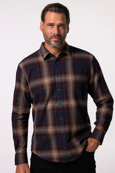 JP 1880 Karo-Flanellhemd, Langarm, Kentkragen, Modern Fit, bis 8 XL