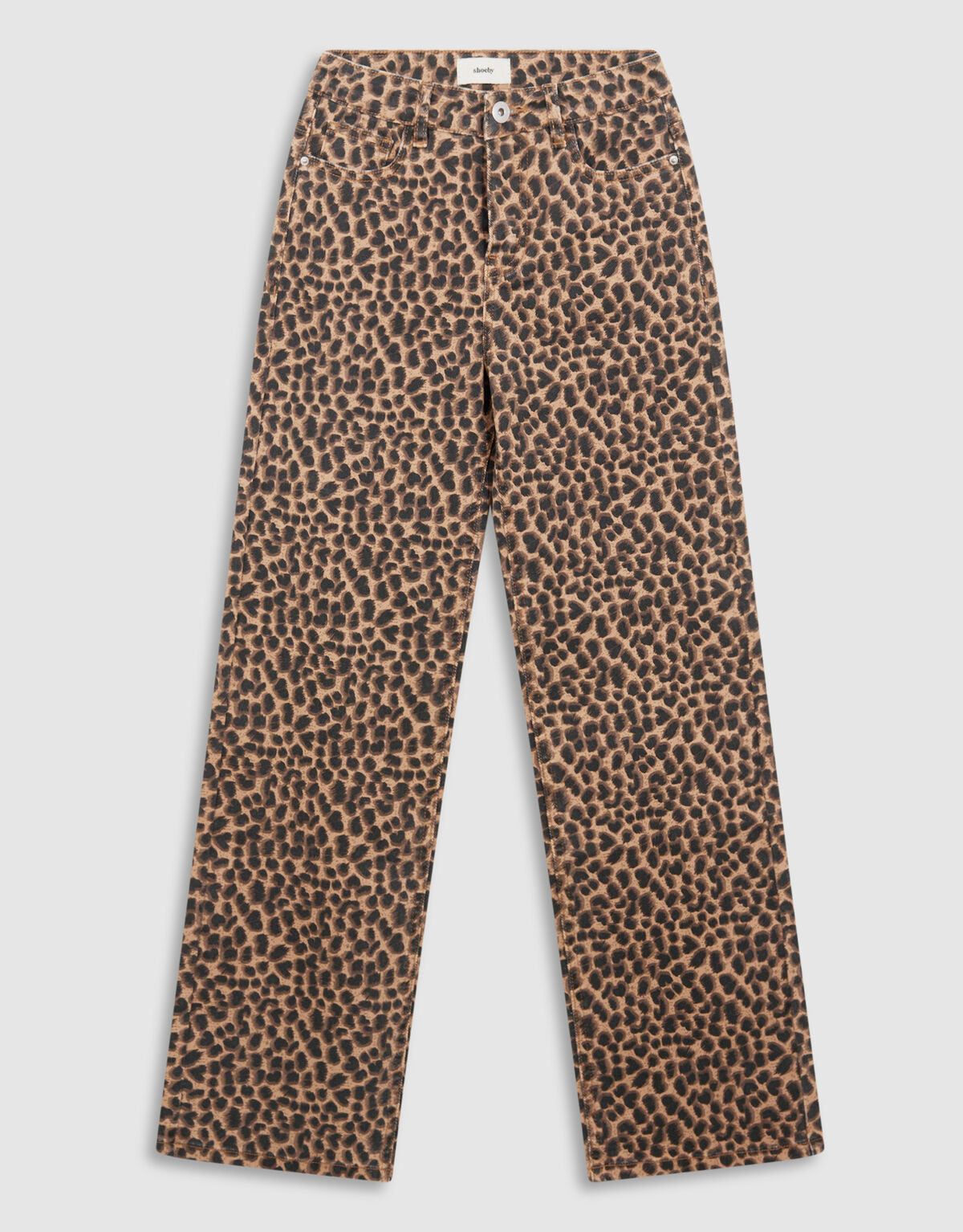 Leopard Straight Fit Broek Bruin