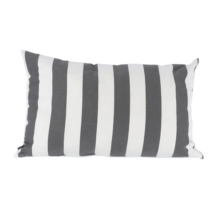 Jan Kurtz - Somnia Outdoor Kissen, 40 x 60 cm, Streifen weiss / dunkelgrau