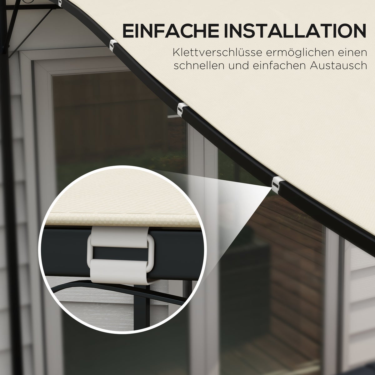 Outsunny vervangingsdak voor pergola, zonwering voor terrasoverkapping, met UV-bescherming, 297 x 243 cm, polyester, beige