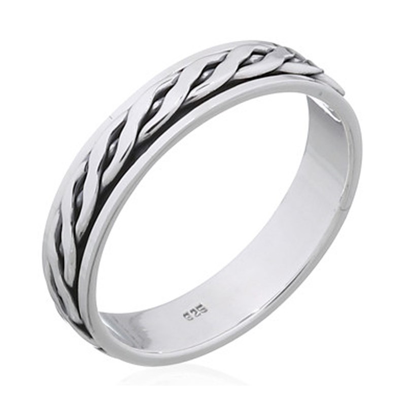 Bague homme anti-stress en argent