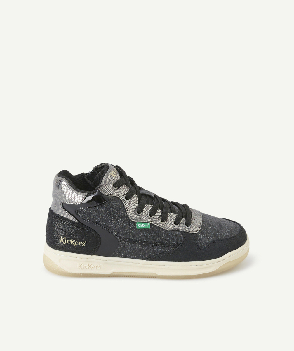KICKERSBASKETS HAUTES KICKLAX FILLE NOIR BRILLANT