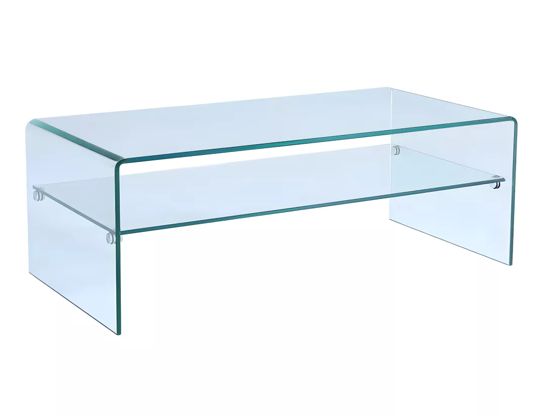 Ensemble Table basse + Meuble TV - Verre trempé - Séjour design STILEOS