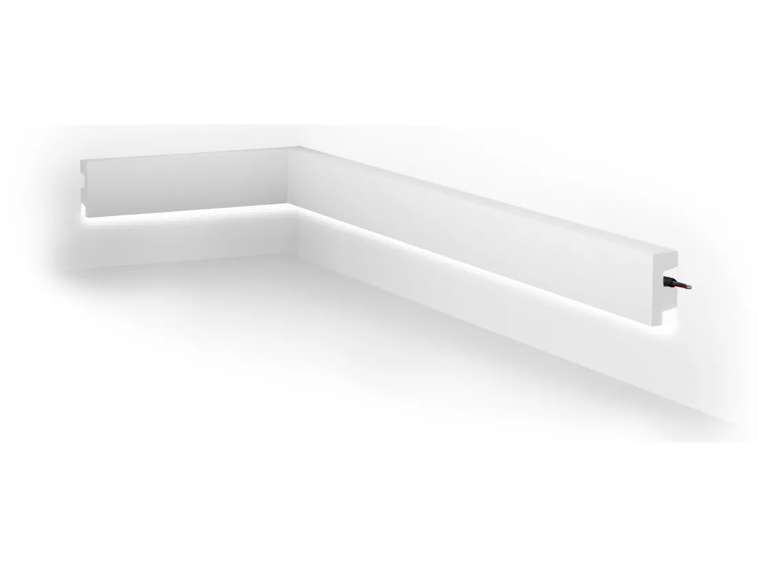 Lot de 3 plinthes en polystyrène L290 x l2 x H5 cm blanc - ARDEO