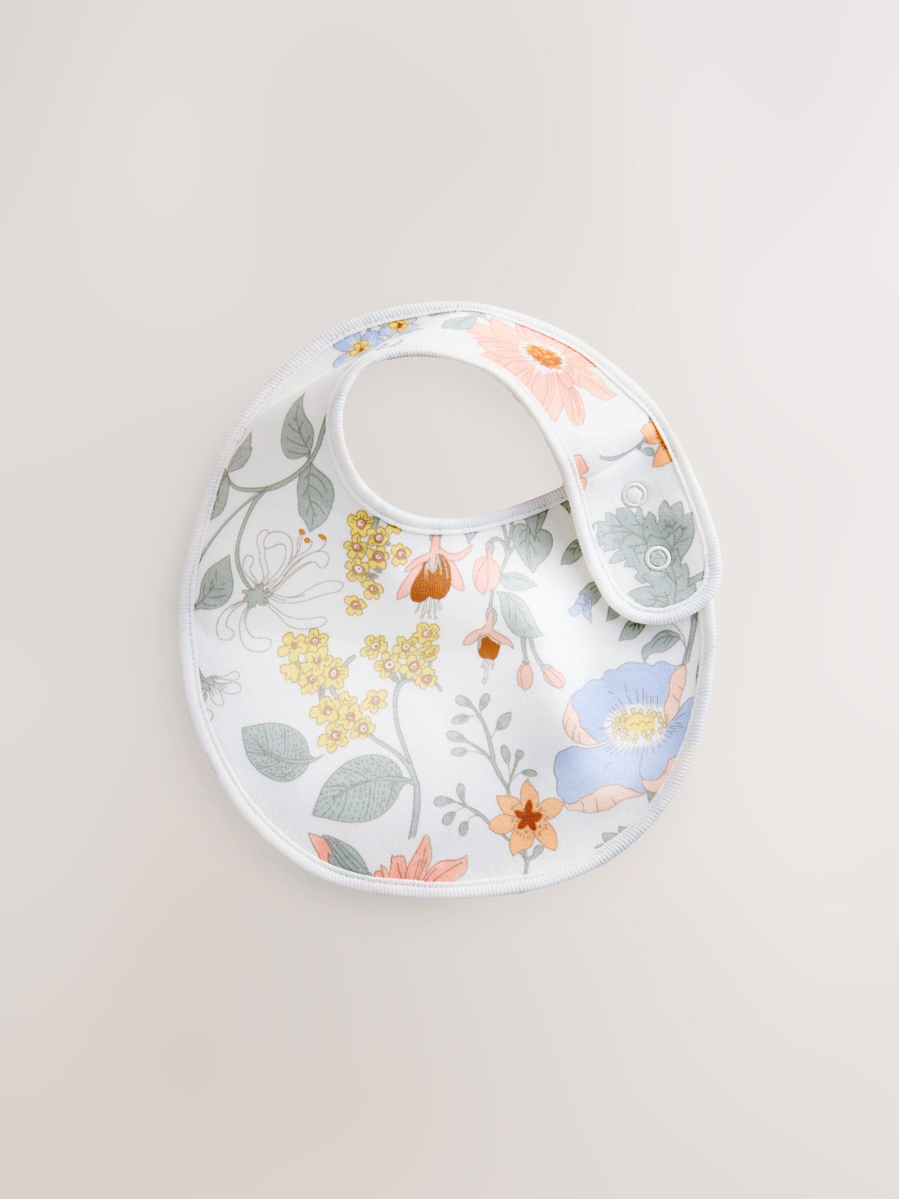 Zwart bloemenprint - 3 Babyslabbetjes