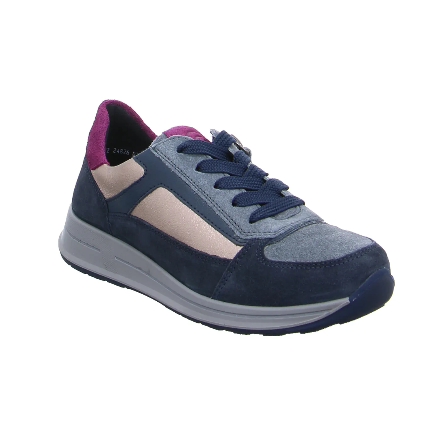 ARA Comfort-Schnürer Blau Leder  mit Wechselfussbett