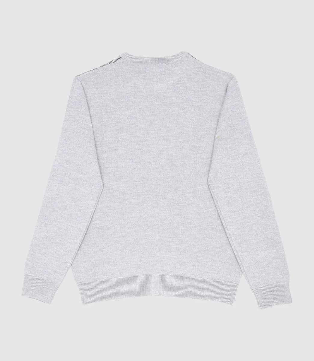 Pull en laine mérinos gris BORIS