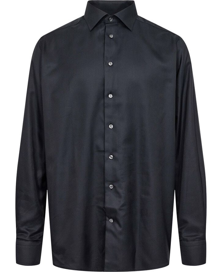 ETON Contemporary Fit Black King Twill Oxford Shirt Sort