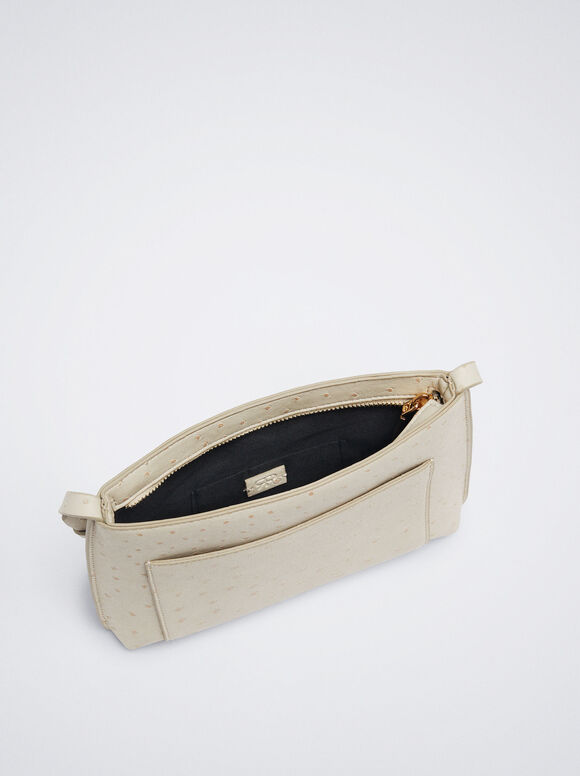 Bolsa transversal com relevo - Cru
