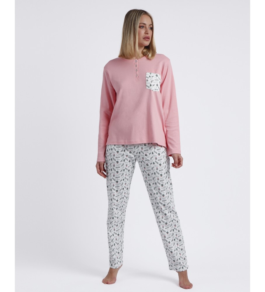 Mangas de pijama Admas Long Time to Grow rosa