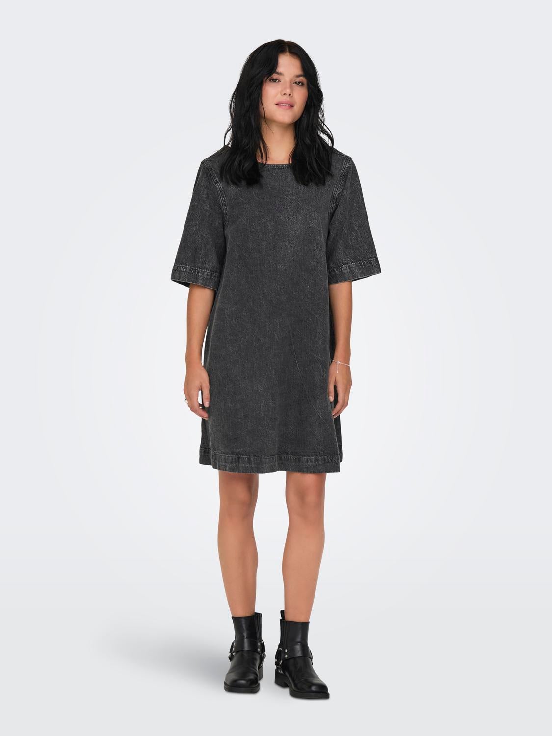 ONLGIGI Kurzes Kleid Dark Grey Denim