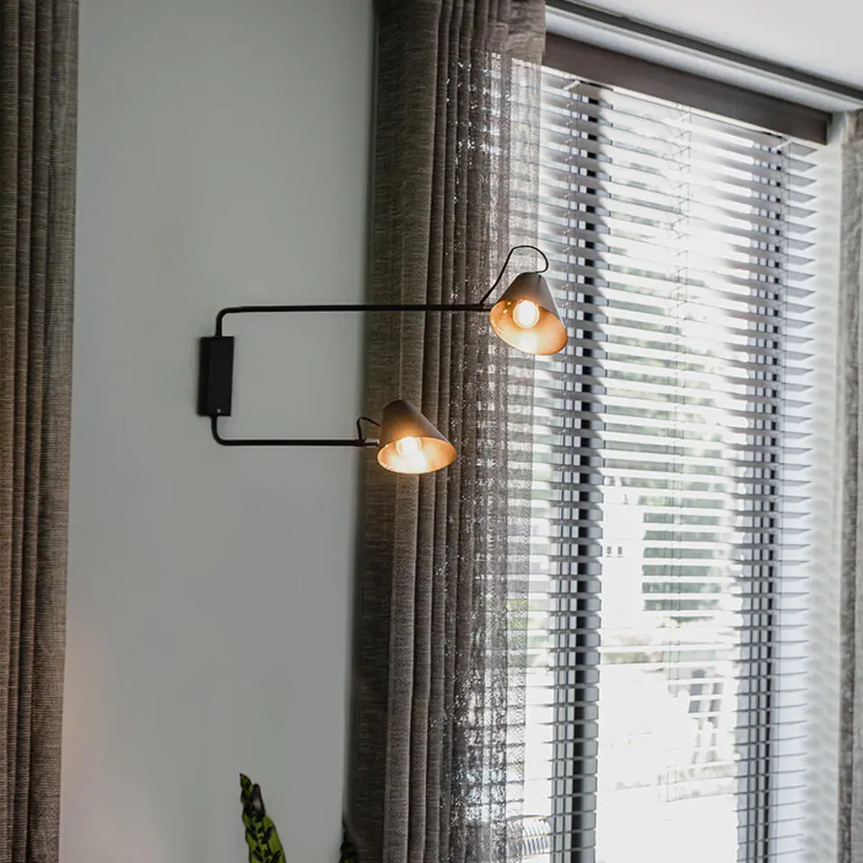 Qazqa wandlampen lune wl zwart e27