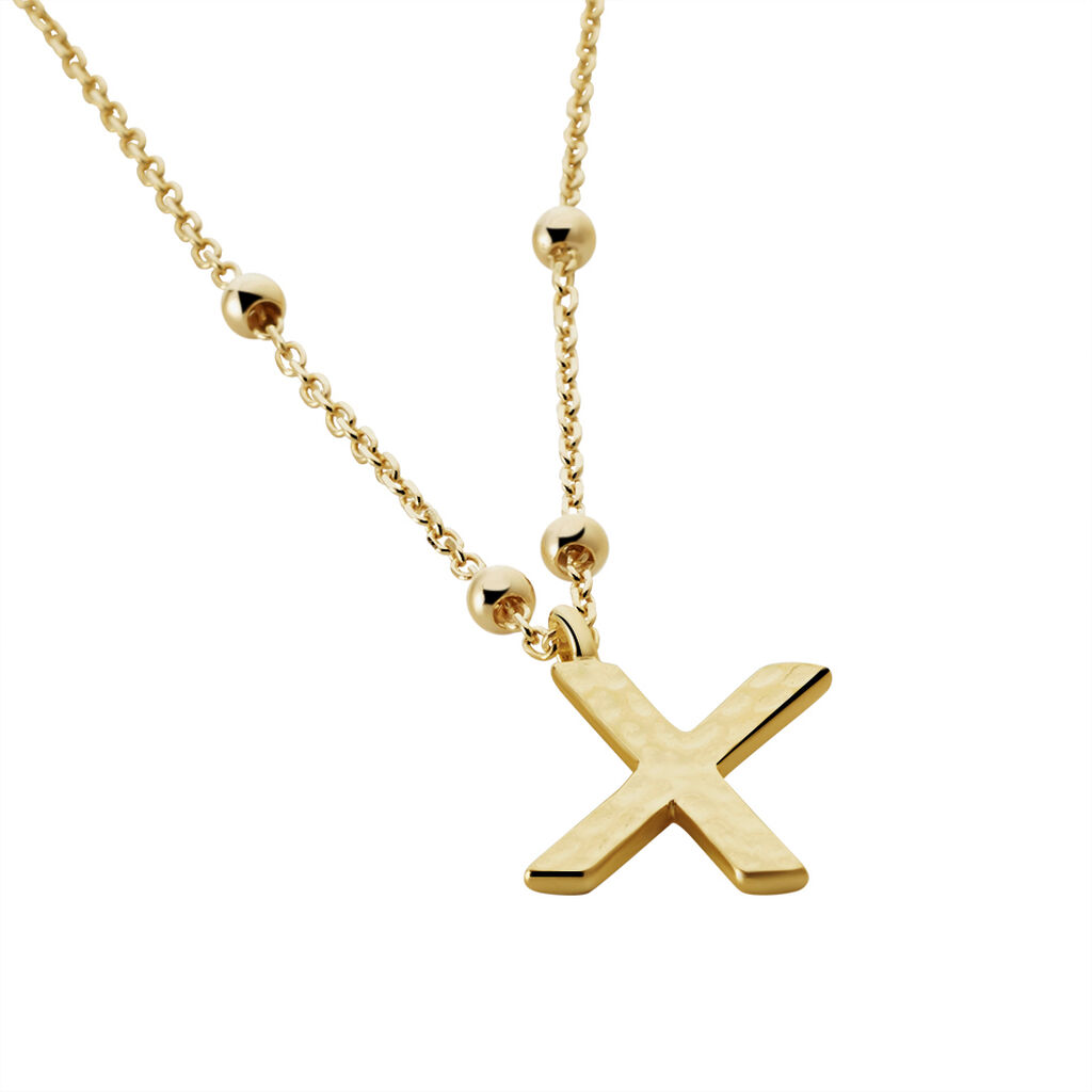 Collier Plaqué Or Jaune Lettra