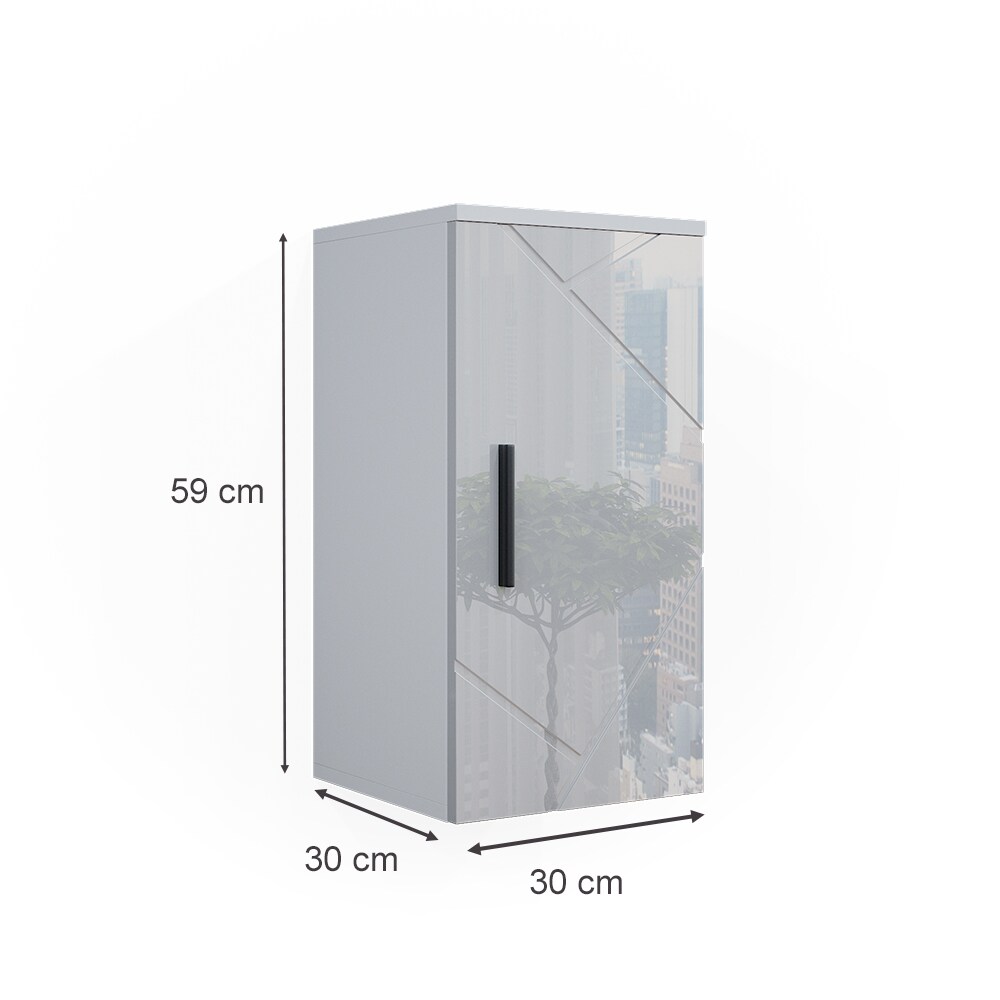 Vicco Hängeschrank Badschrank Badezimmermöbel Irma Weiß Hochglanz modern 30x59 cm Badezimmer Schrank Badmöbel Schranktür Schrankfach Einlegeboden Ablagefach Aufbewahrung