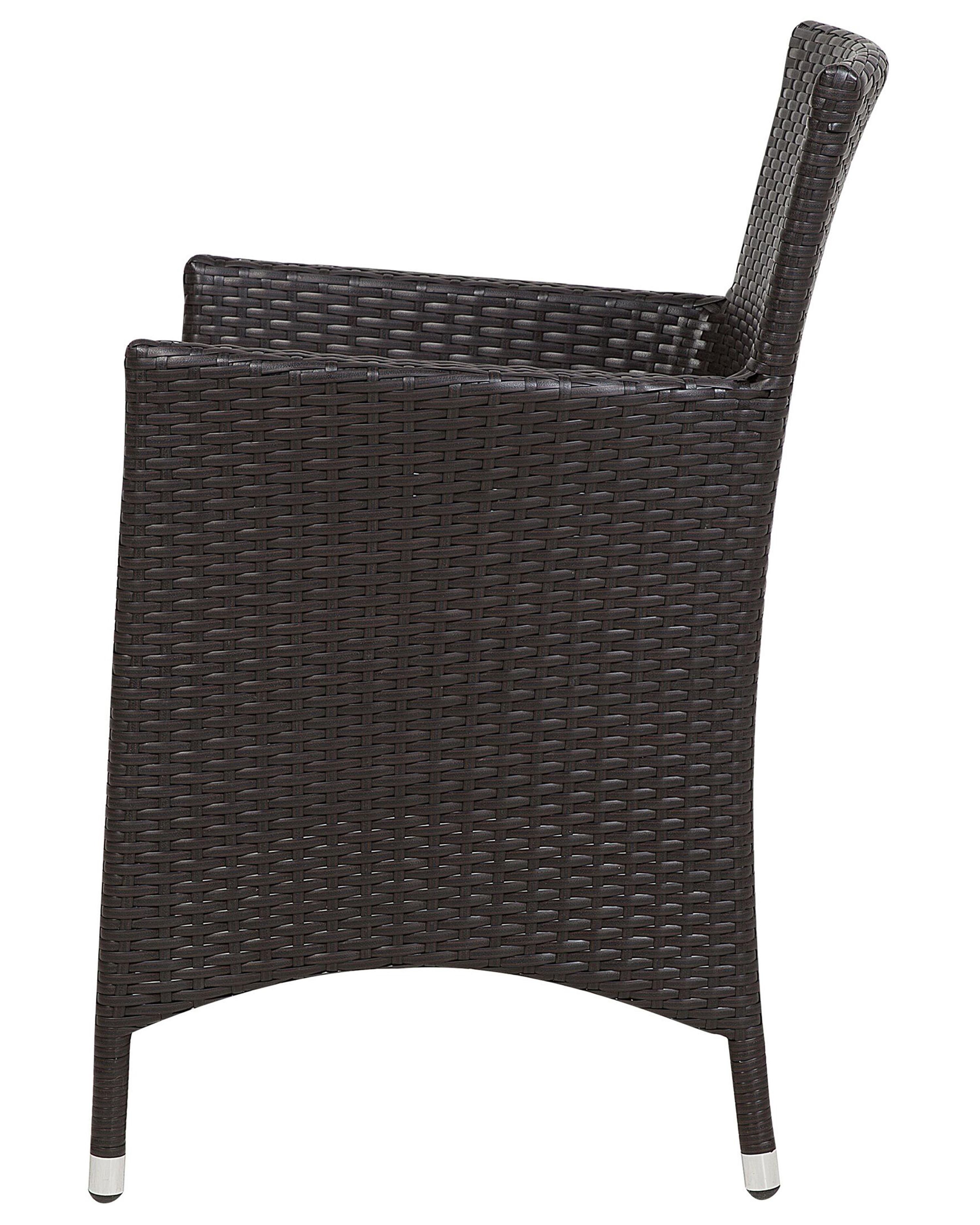 Set van 2 stoelen met zitkussen ITALY PE rotan Donkerbruin