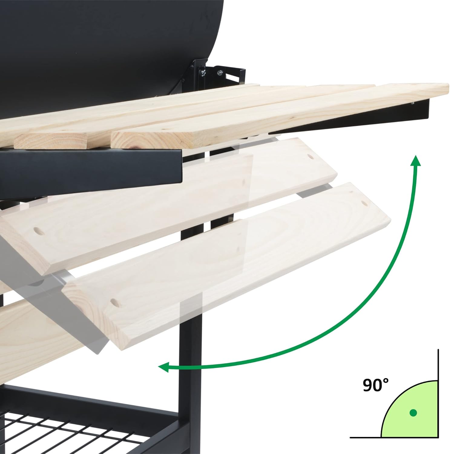 BBQ-Toro Holzkohle Grillwagen mit Deckel | Ø 80 x (L) 42 cm | Premium Holzkohlegrillwagen fahrbar, inkl. Thermometer, Warmhalterost, Holz Ablagen | Smoker, Holzkohlegrill, Barbecue Grill, Holz Grill