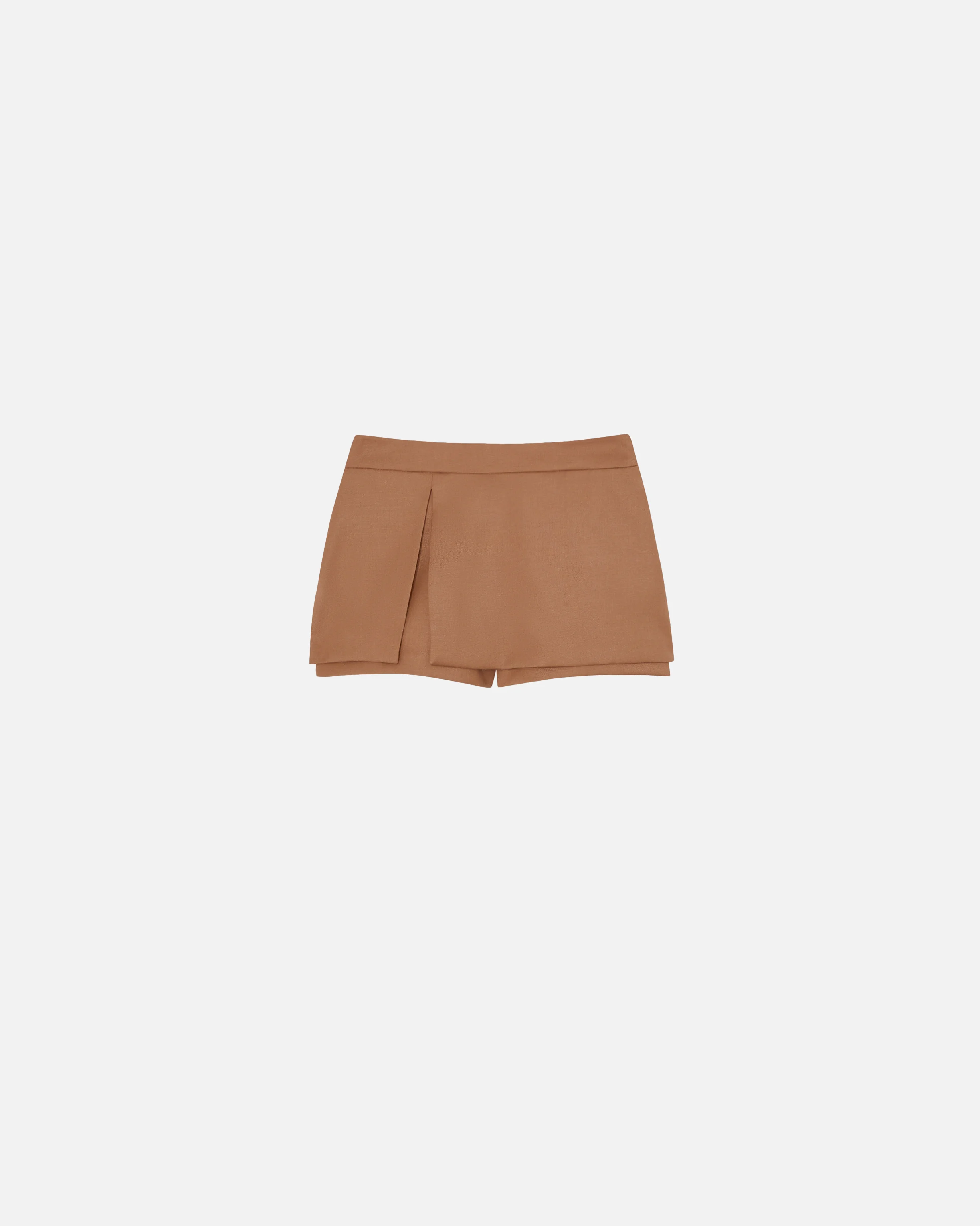 Jupe-short en flanelle | Marron