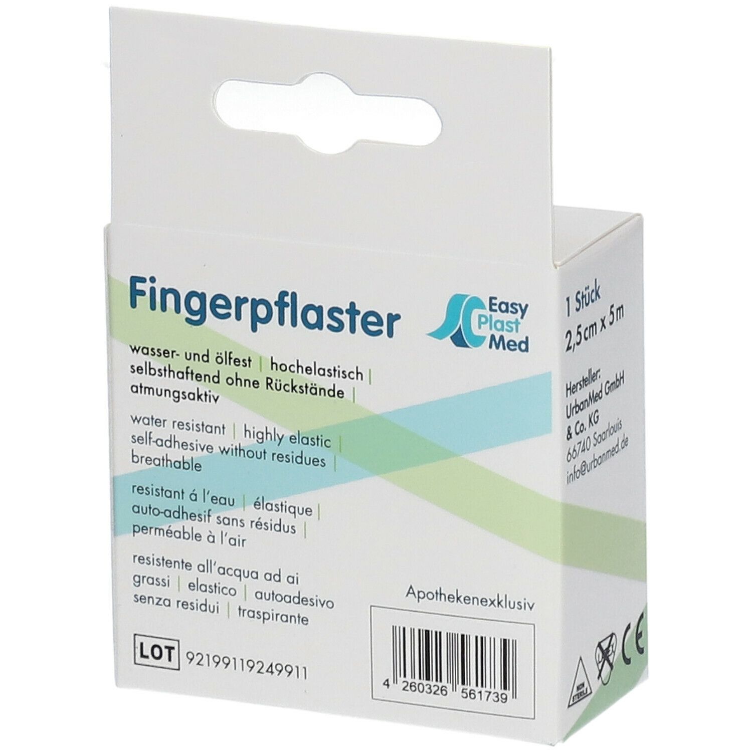 Easy Plast Med Fingerpflaster 2,5 cm x 5 m gelb Smileys