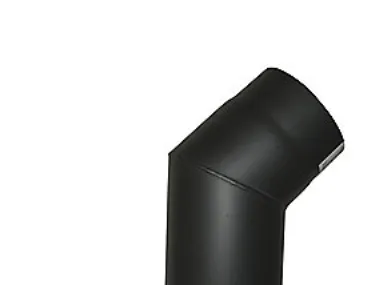 MB Sorte røgr. 200mm knærør 45 - knærør 45ø