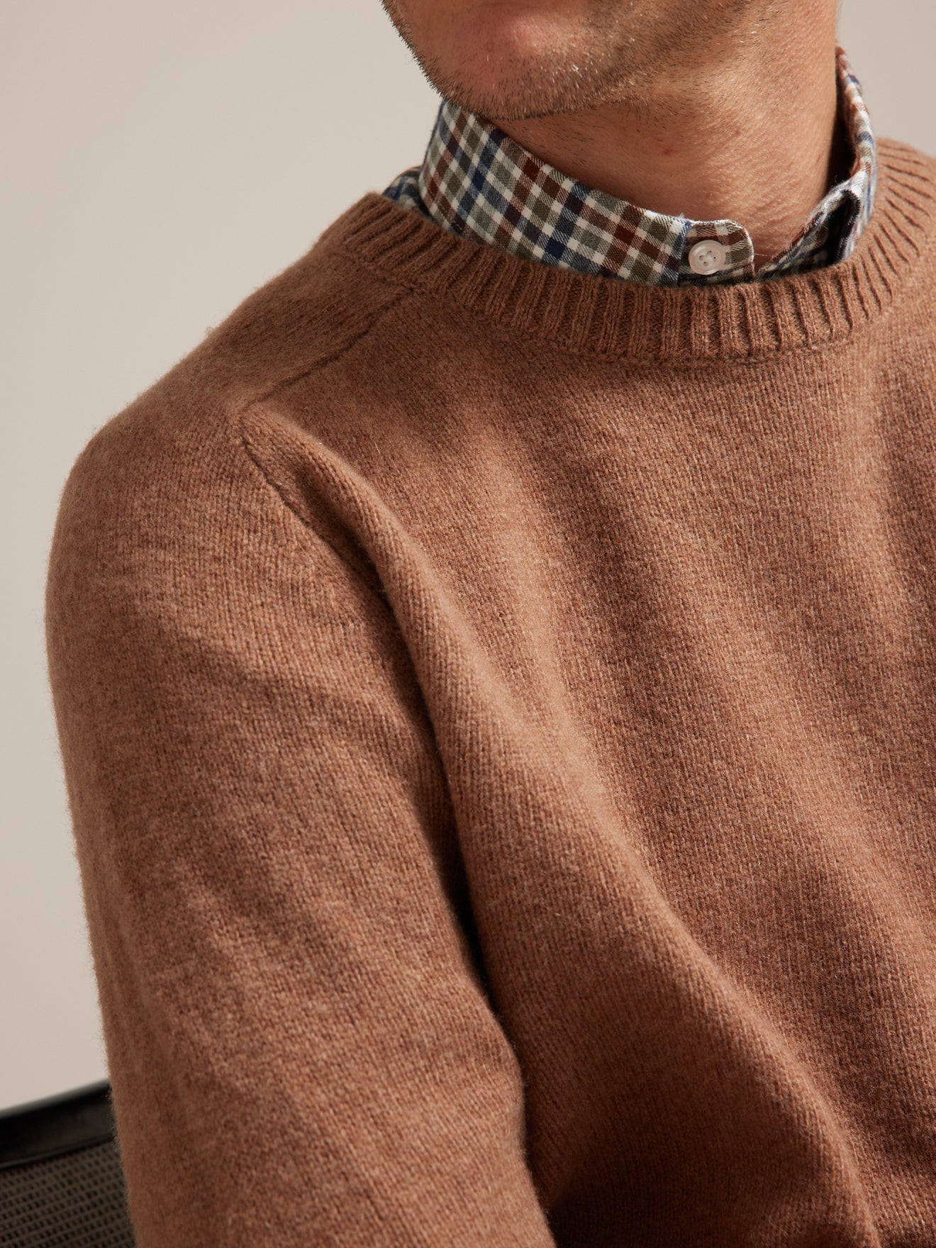 Pull col rond chiné homme