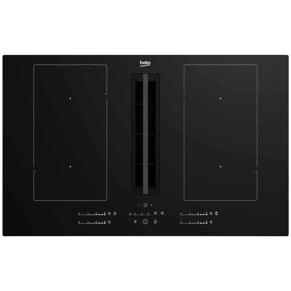 Beko platetopp med ventilator HIXI84701UP innebygd