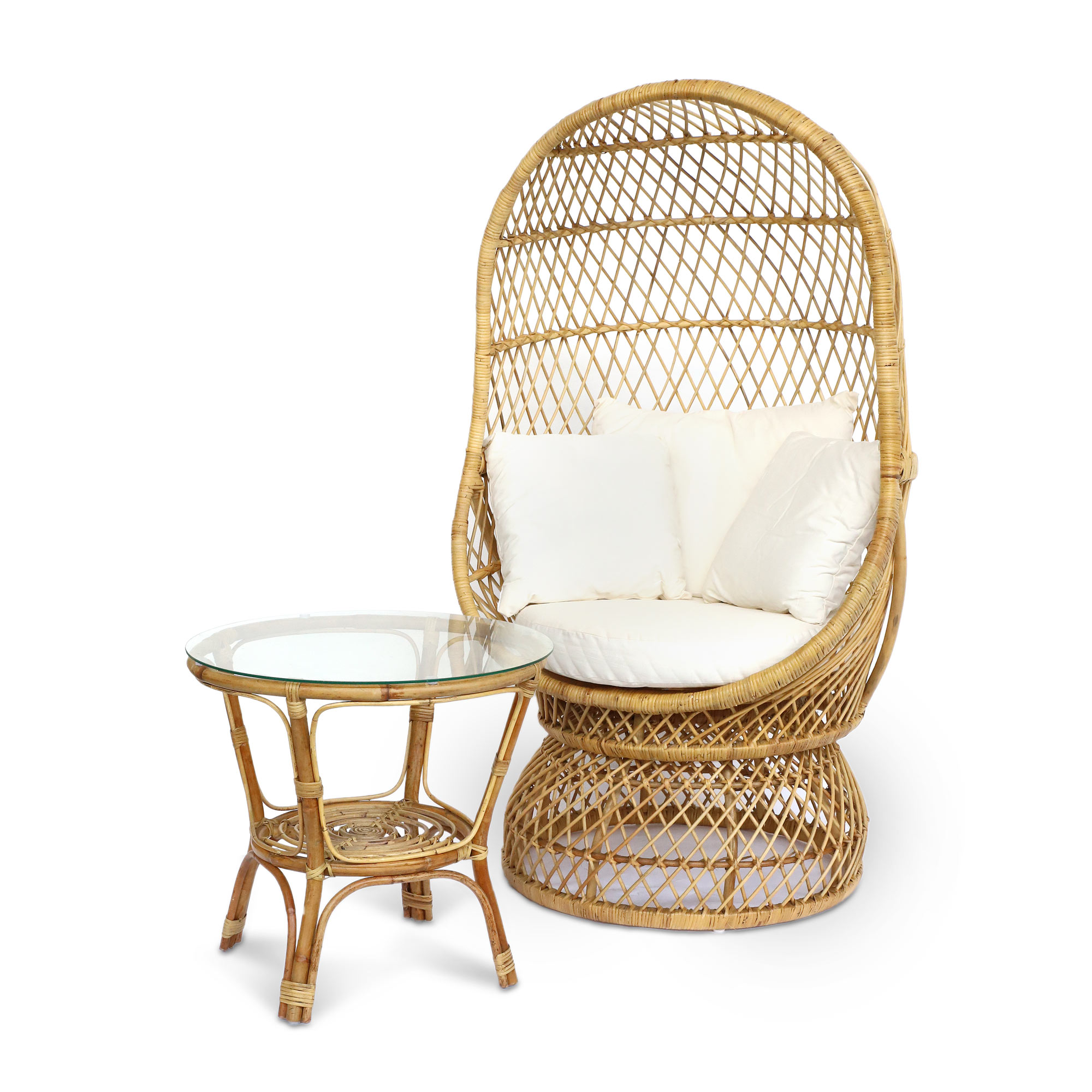 Rattansessel 'Hanstedt', natur, H 150 cm, B 89 cm, L 82 cm von fischer's lagerhaus