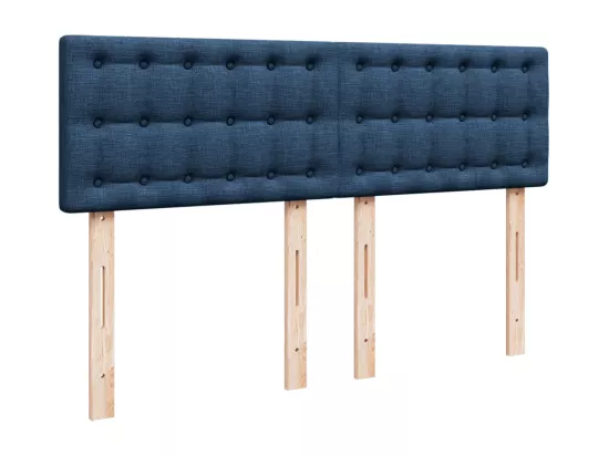 Sommier à lattes de lit avec matelas Bleu 160x200 cm Tissu
