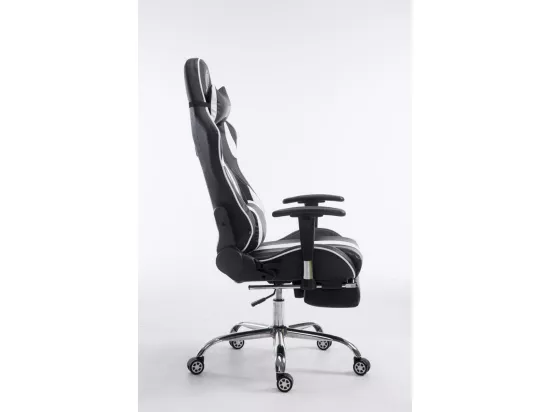 Chaise de bureau - Similicuir - Noir / Blanc - Limit