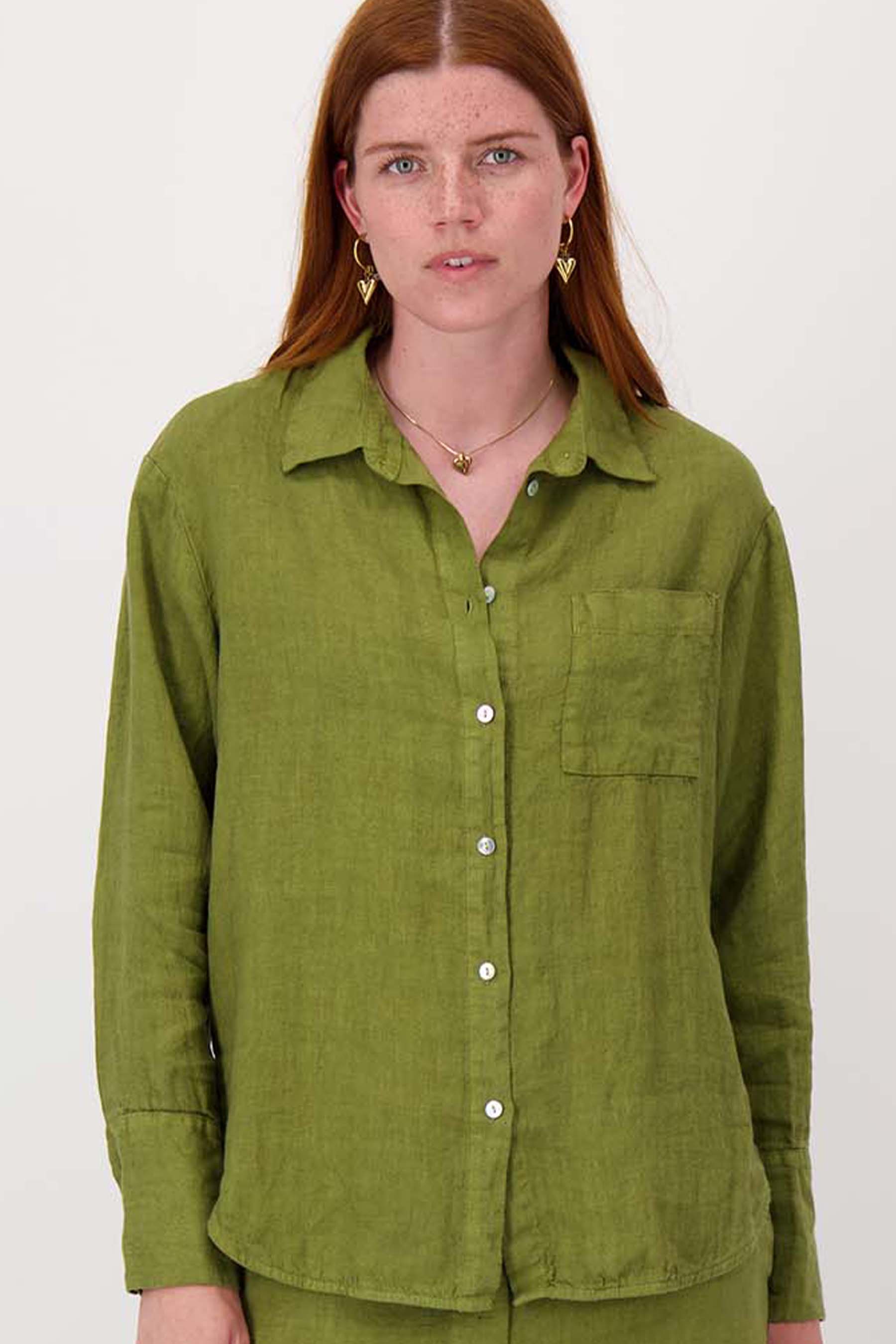 100% linnen lange blouse