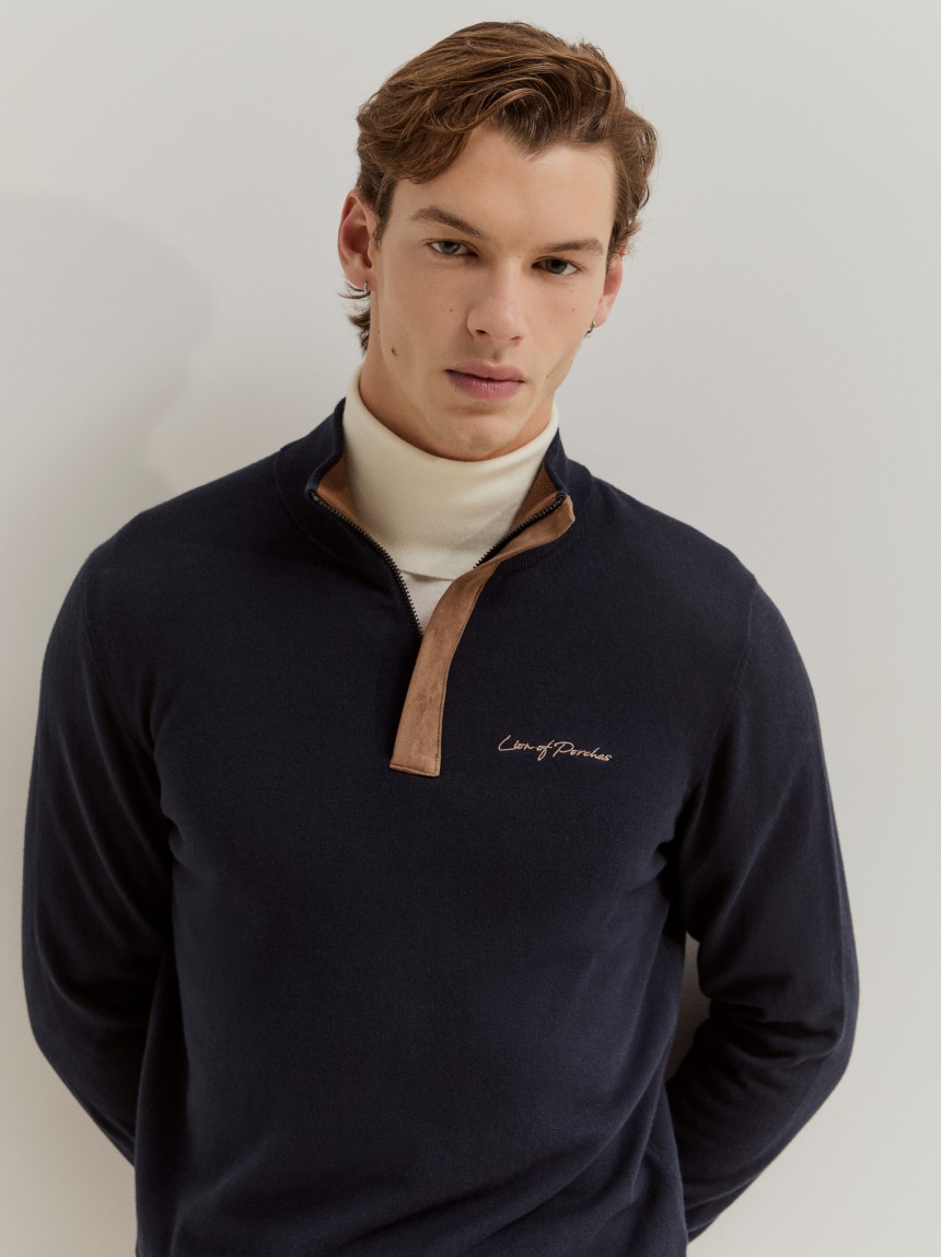 Camisola de malha com carcela