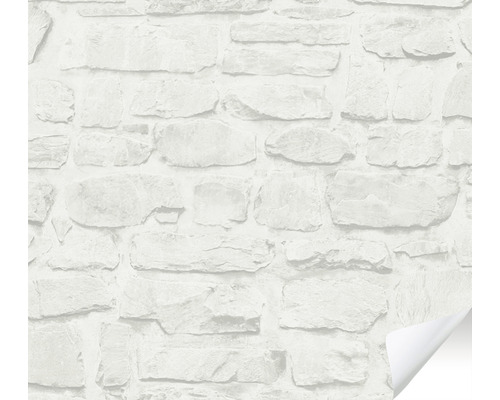 Zelfklevend behang 38590-1 Steenlook 3D witgrijs 8,40 x 0,53 m