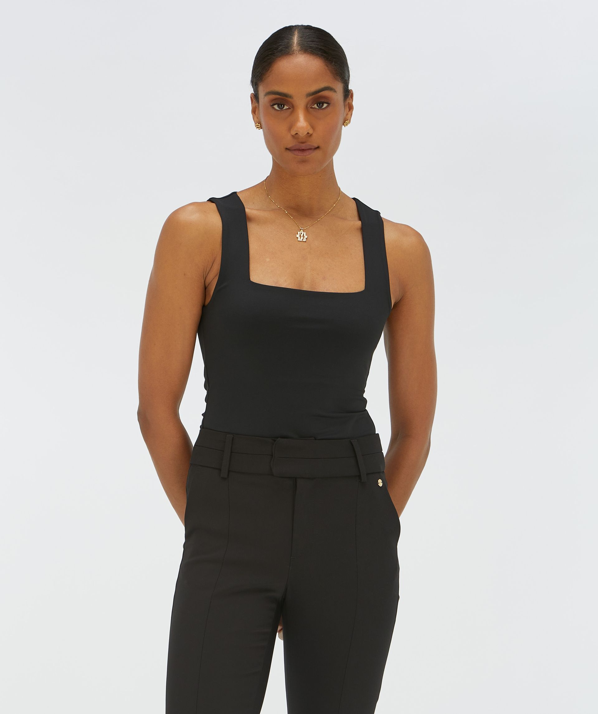 JV-LINDE slim fit top - black