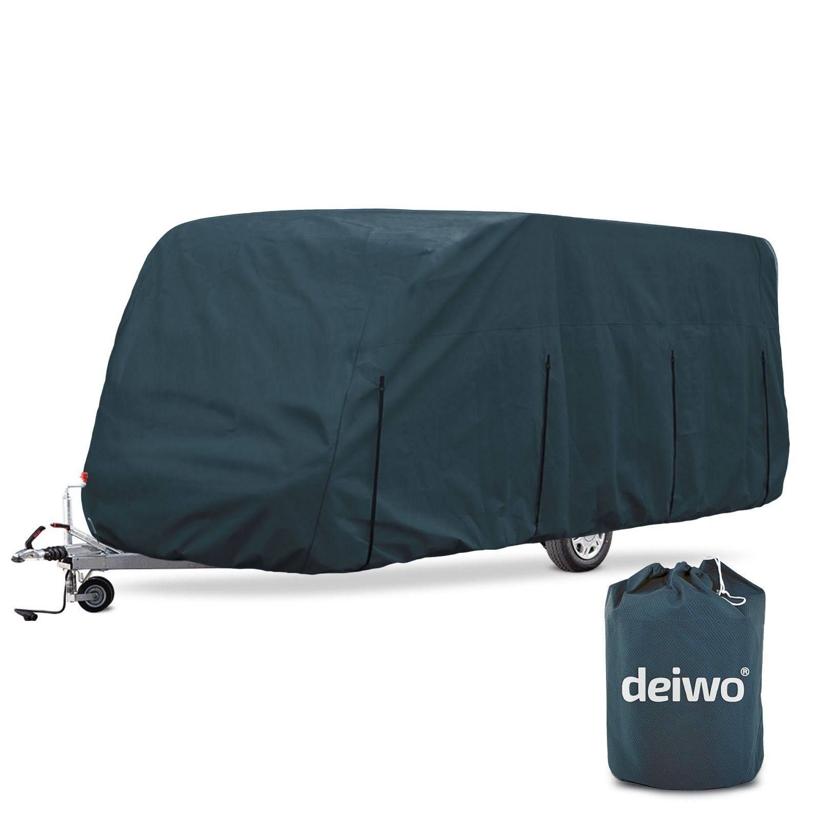deiwo Wohnwagenschutzhülle Essential Wohnwagen Schutzhülle 550x220x250cm Abdeckplane Caravan