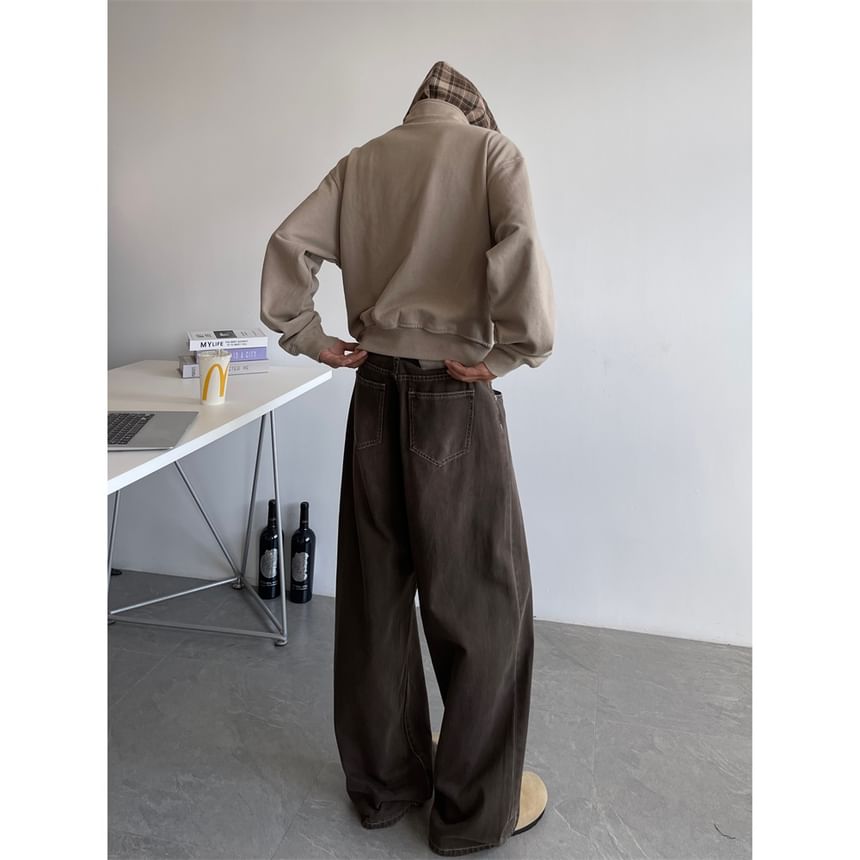 Kimeya - Mid Rise Washed Wide Leg Jeans