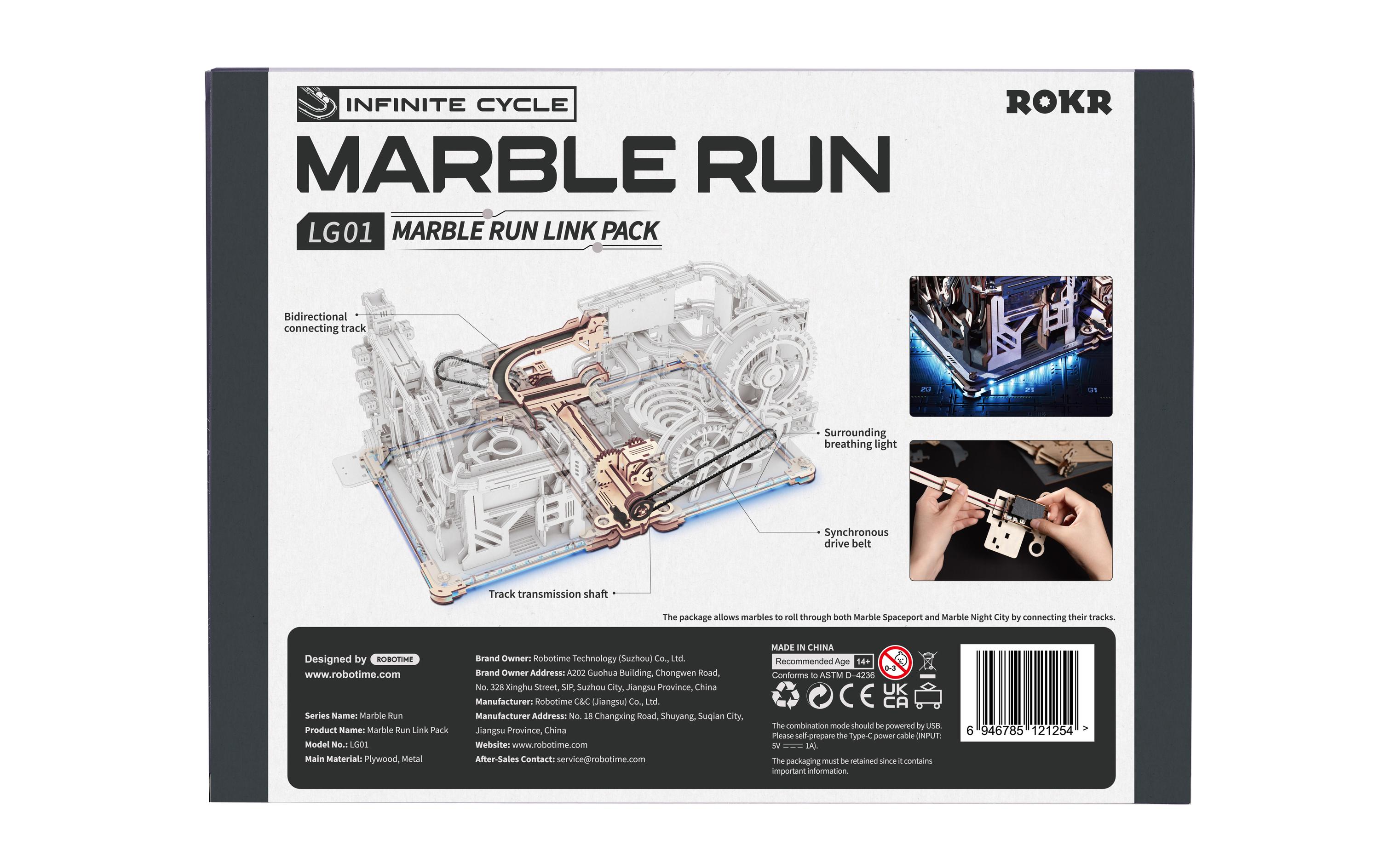 Bausatz Link Pack Marble Run3D-Puzzle aus lasergeschnittenen Holzteilen