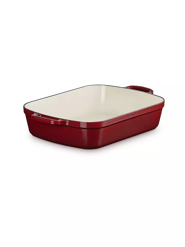 LE CREUSET Gusseisen-Bratreine eckig 33cm SIGNATURE Garnet dunkelrot
