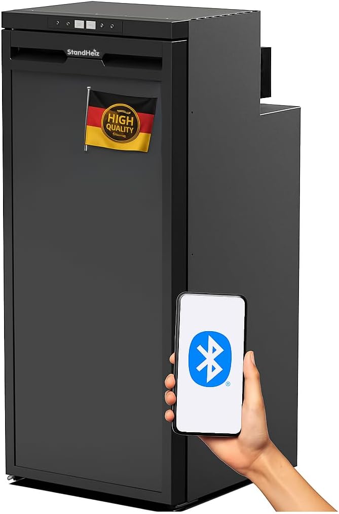 90L Kompressor Kühlbox mit APP-Steuerung 12V 24V, Energiesparender Mini Kühlschrank mit seitlich öffnender Tür, Kühlschrank klein mit Gefrierfunktion für Auto, LKW, Boot, Reisemobil, Camping