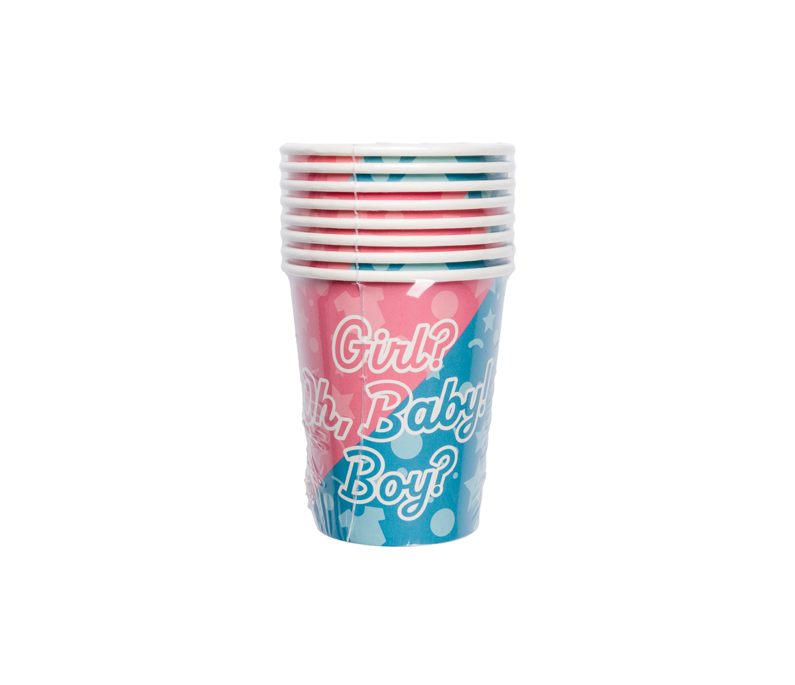 Gender Reveal Bekers 9cm 8st