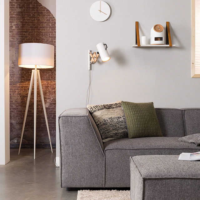 Vloerlamp Tripod  zwart/grijs