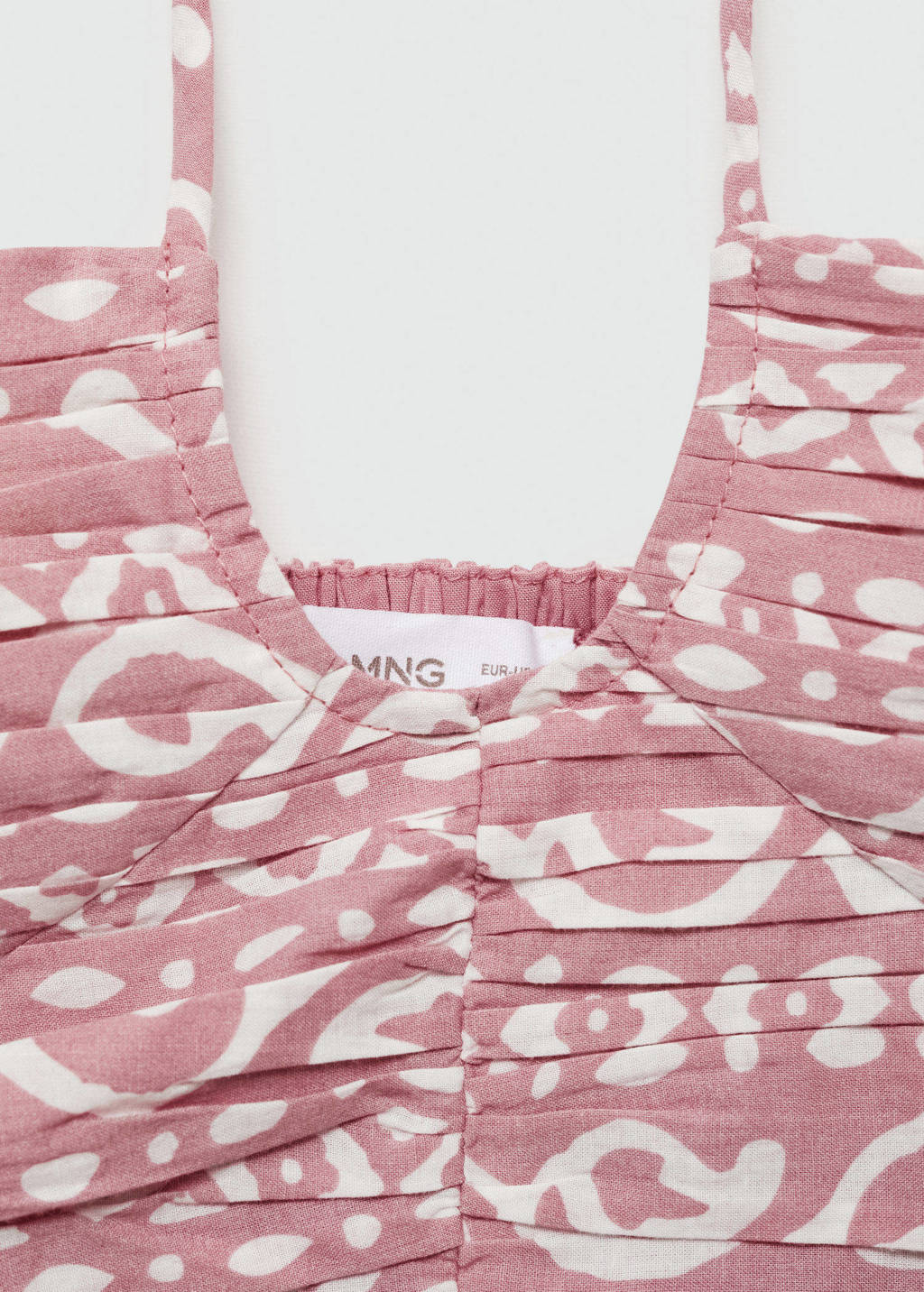 MANGO TEEN crop top met all over print pastelroze