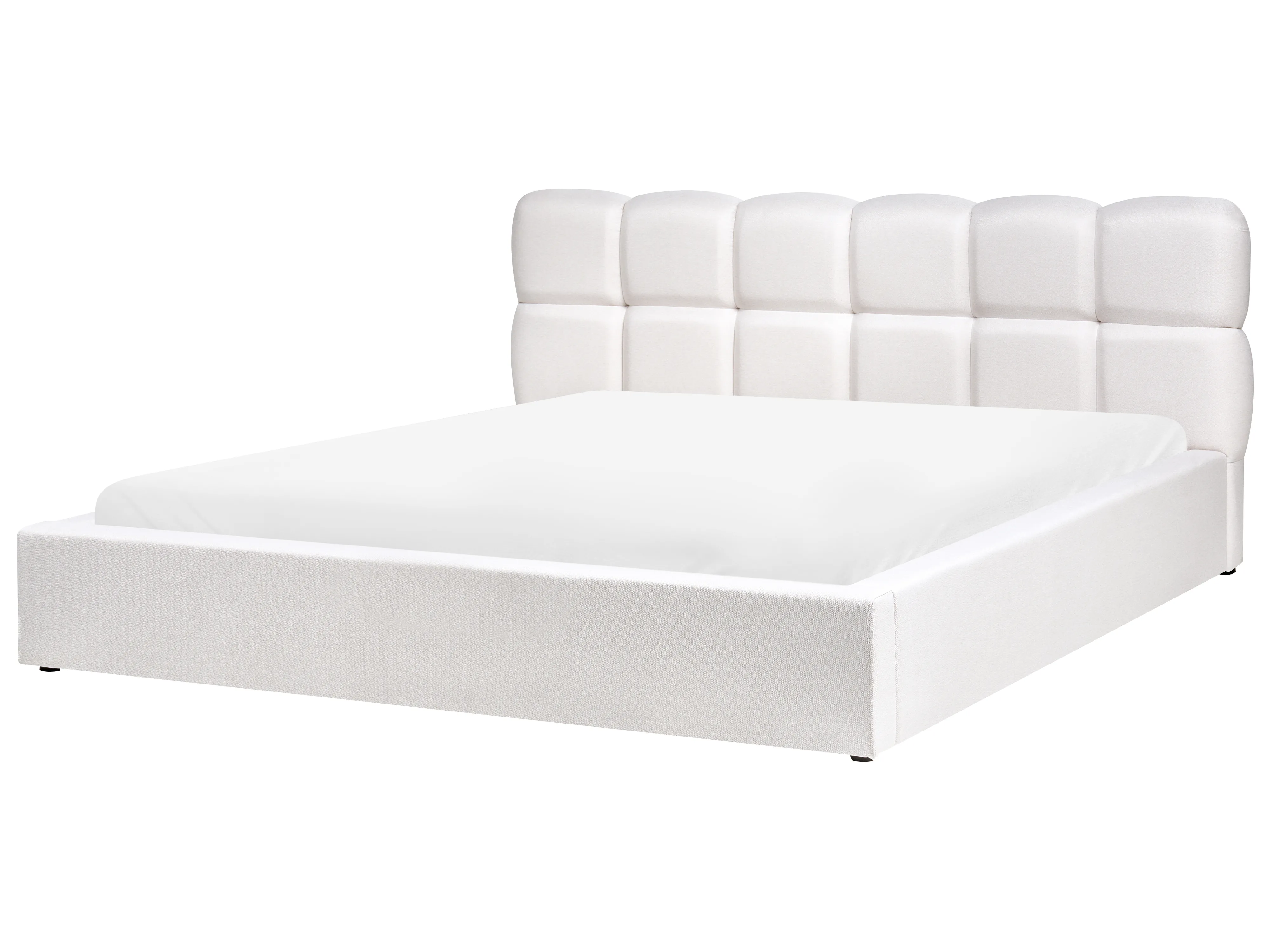 Bed met opbergruimte Stof BASTON 180 x 200 cm Gebroken wit